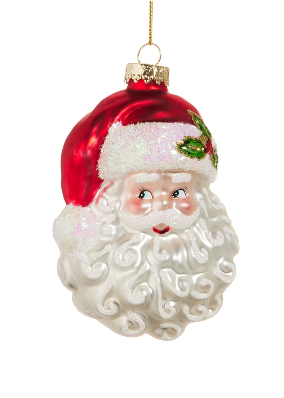 Santa Head Ornament 4in