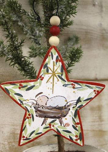 Cutout Star with Manger Ornament 6’’