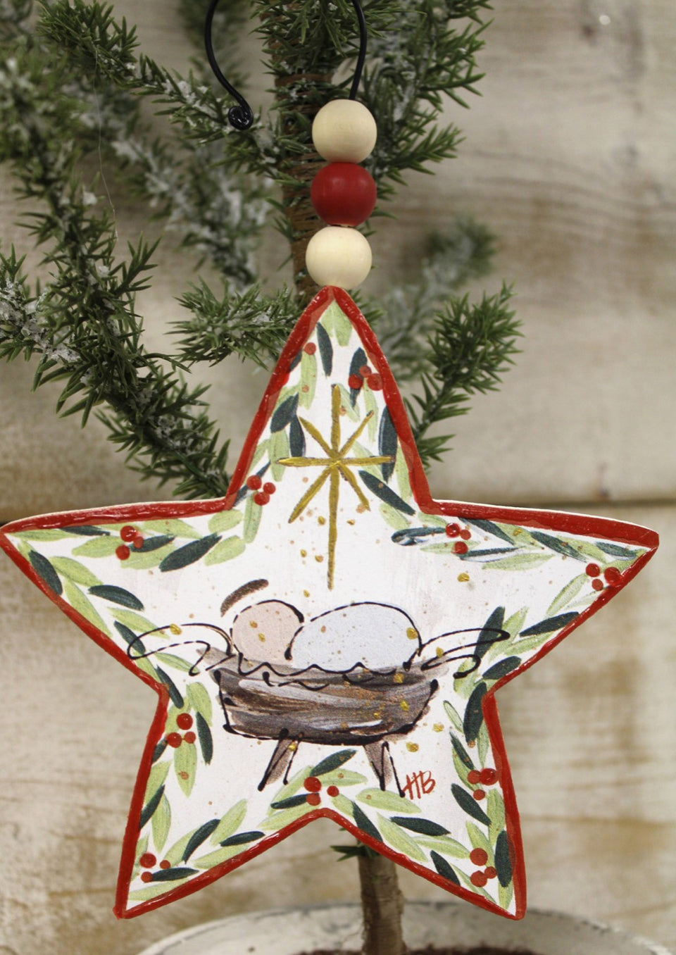 Cutout Star with Manger Ornament 6’’