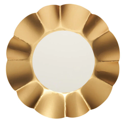 Gold and White Flower Paper Dessert Bowl
