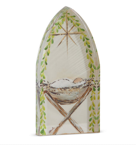 8’’ Jesus in Manger Acrylic Cut Out Block