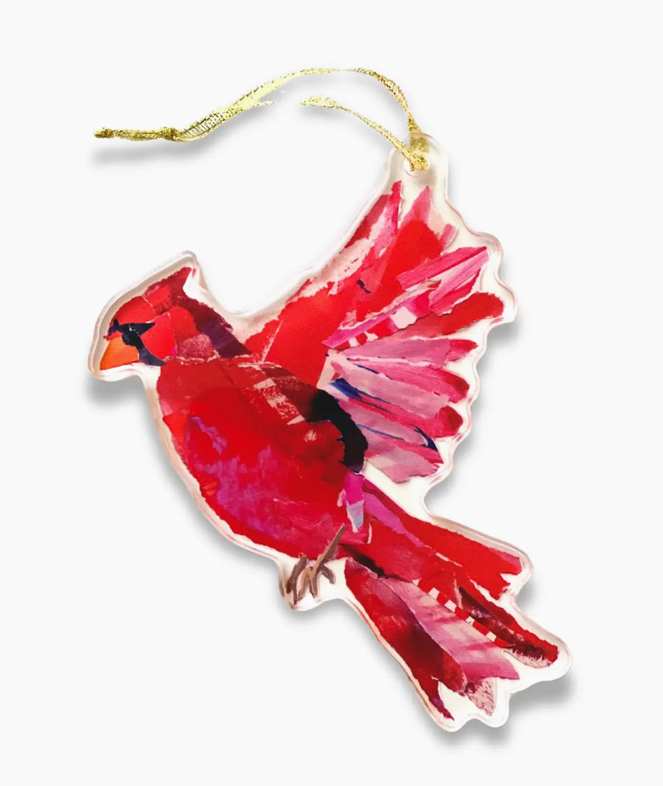 Cardinal In Flight Ornament .25’’