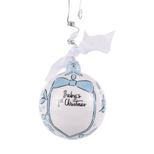Load image into Gallery viewer, Blue Bow tie 1st Christmas Ornament