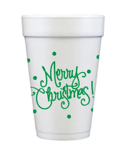 Merry Christmas Styrofoam Cups
