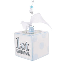 Load image into Gallery viewer, Blue Baby’s 1st Christmas Block Ornament