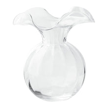 Load image into Gallery viewer, Hibiscus Glass Clear Fluted Vase