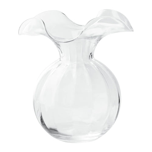 Hibiscus Glass Clear Fluted Vase