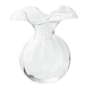 Hibiscus Glass Clear Fluted Vase