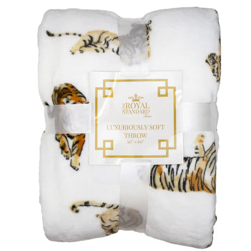 Forever Tiger Throw White/Multi Blanket