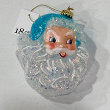 Load image into Gallery viewer, Iridescent Santa Head Ornament