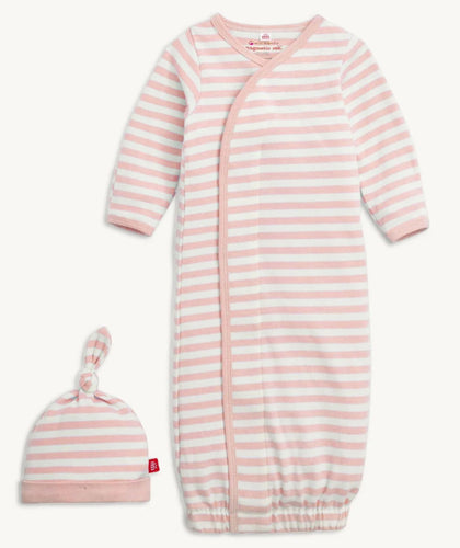 Pink Stripe Gown + Hat