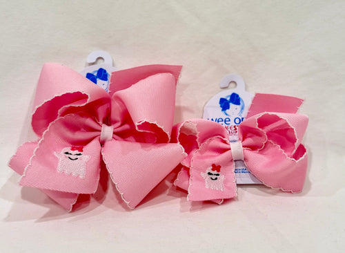 Pink Ghost Moonstitch Bow