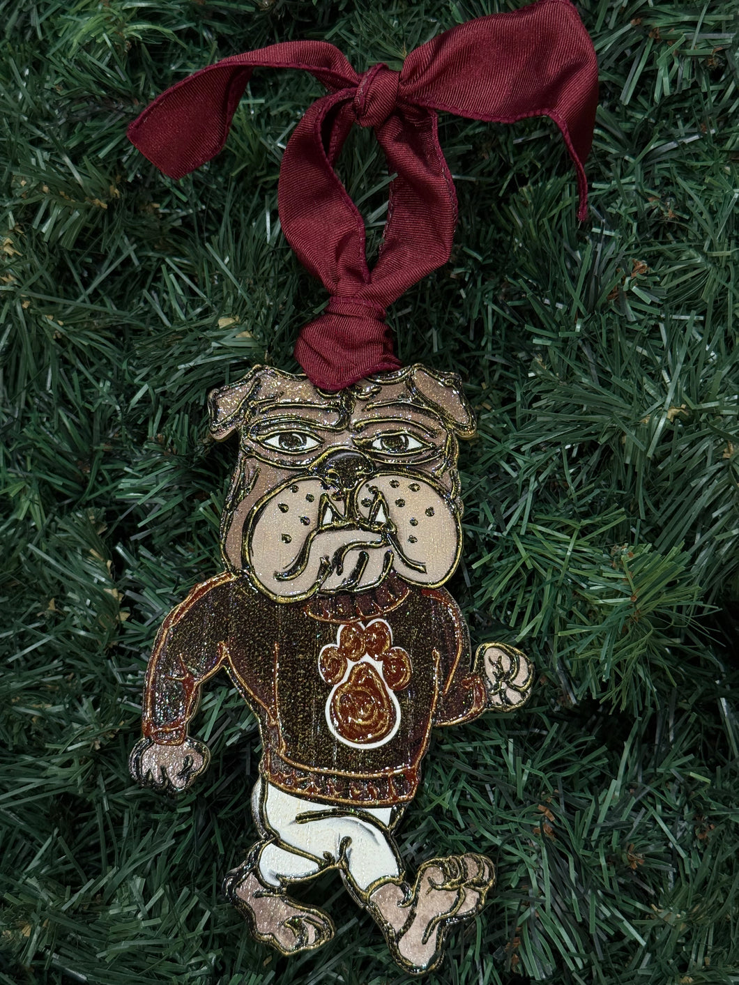 Bulldog Wooden Ornament
