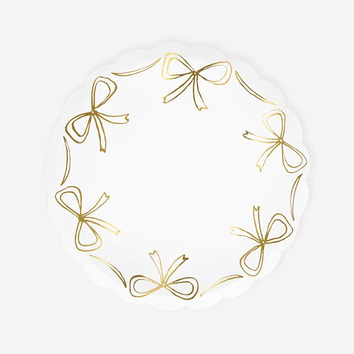 Gold Bow Side Plates 8 ct
