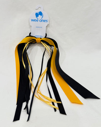 Black & Gold Ponytail Streamers