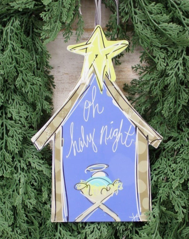 Manger Oh Holy Night Epoxy Finish 8x12''