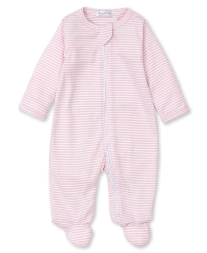 Pink Stripe Footie w/Zipper