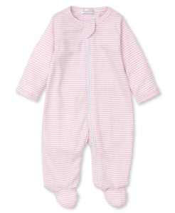 Pink Stripe Footie w/Zipper