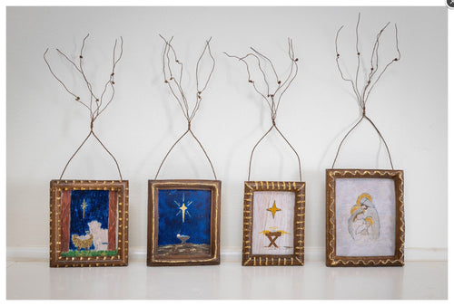 Framed Nativity Art Ornaments