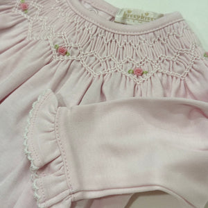 Pink Gown w/ Heart Smocking
