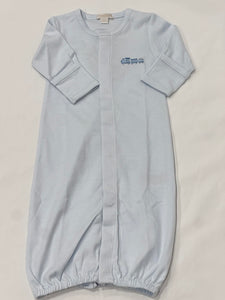 Light Blue Striped Convertor Gown with Trains Hand Embroidered (SM)