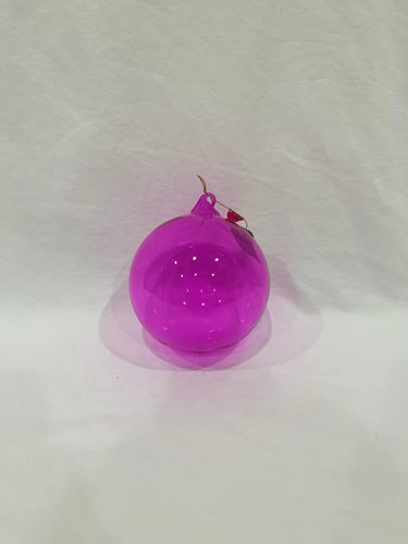 5’’ Pink Sheer Blown Glass Ball Ornament