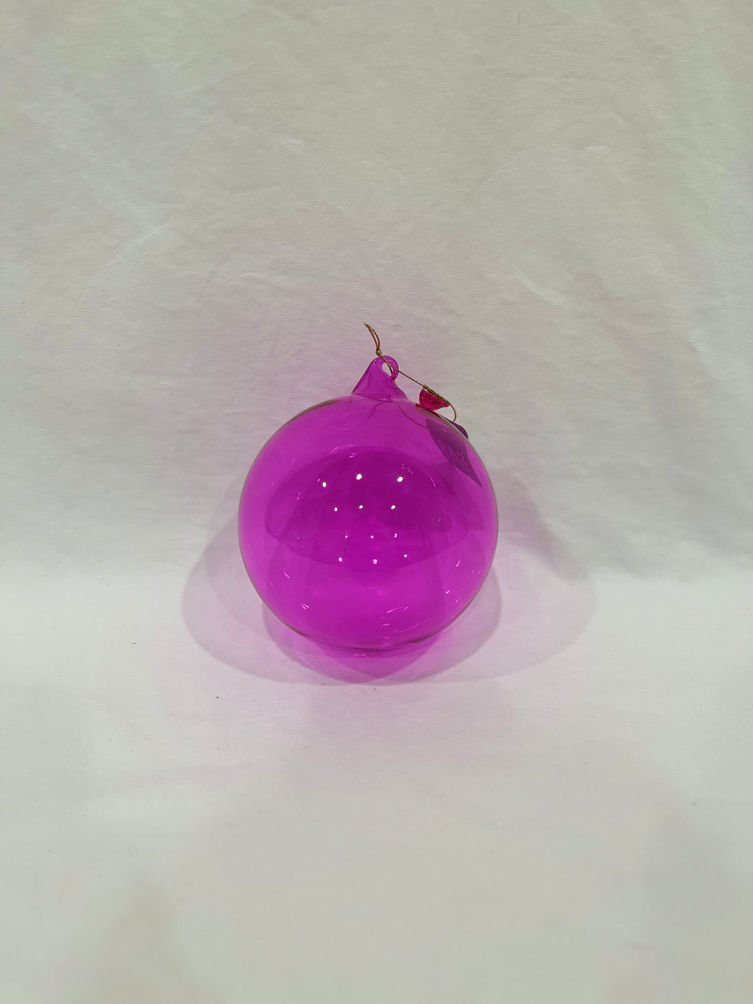 5’’ Pink Sheer Blown Glass Ball Ornament