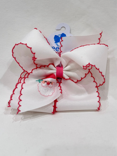Santa with Pink Moonstitch Bow