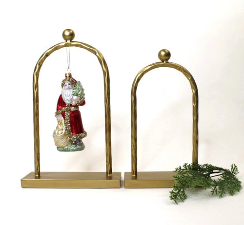 Arched Metal Ornament Display Gold 8x3x12.5''