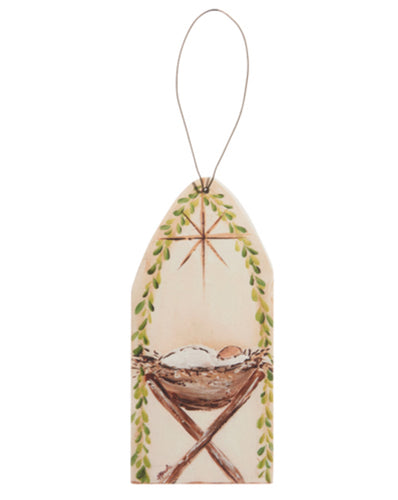 Jesus in Manger Cut Out Ornament