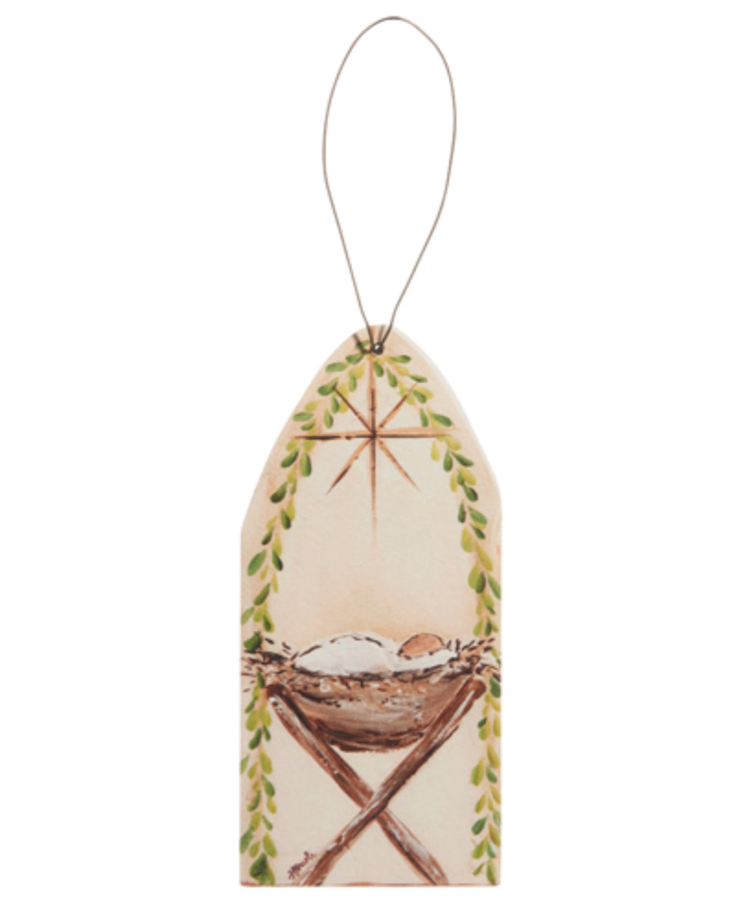 Jesus in Manger Cut Out Ornament