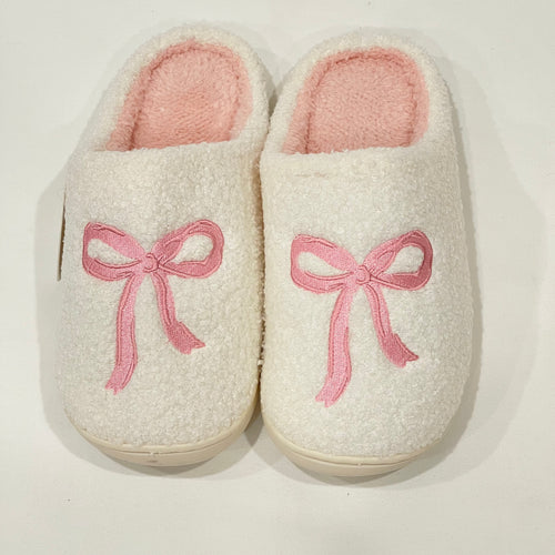 Pink Bow Slippers