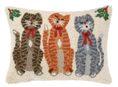 Caroling Cat Trio Pillow