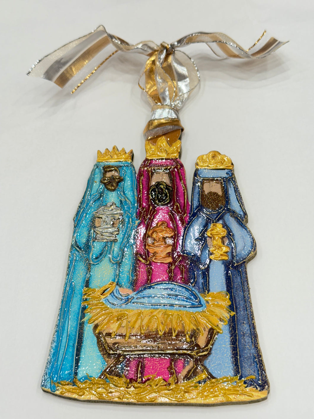 Wisemen/Baby Jesus Wooden Ornament