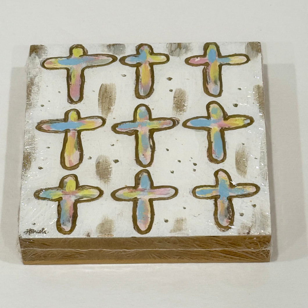 Pastel Crosses Table Sign 6x6