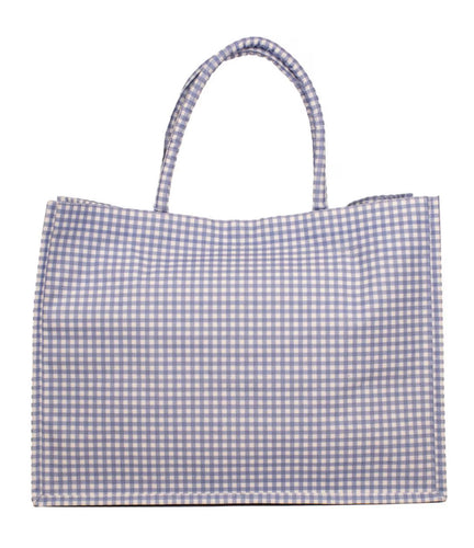 Gingham Classic Tote white/blue 19x14x7.5
