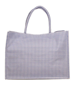 Gingham Classic Tote white/blue 19x14x7.5