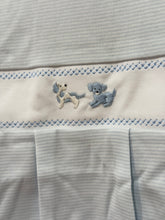 Load image into Gallery viewer, Footie with Blue Puppies Hand Embroidery