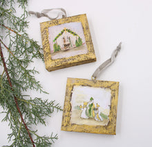 Load image into Gallery viewer, Handpainted Nativity Canvas Ornament 4x4