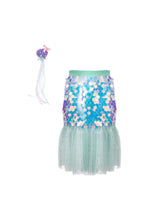 Load image into Gallery viewer, Bling Bling Mermaid Skirt &amp; Hairclip Set, Mint Sz 4-6