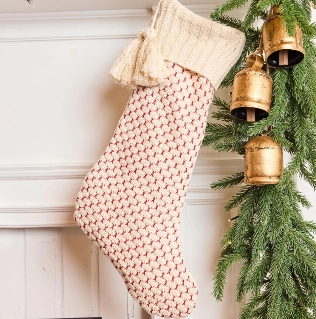 Red and White Knit Stocking