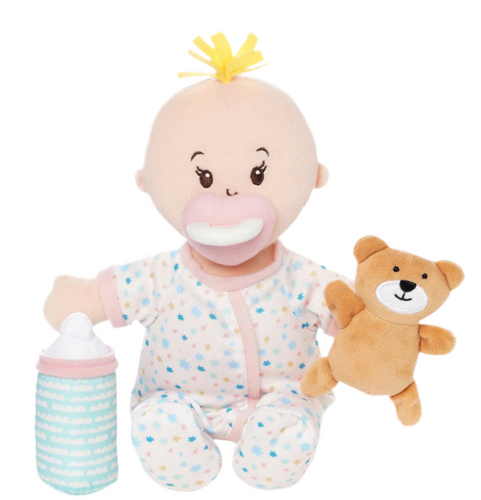 Peach doll with blonde tuft sleepy time set
