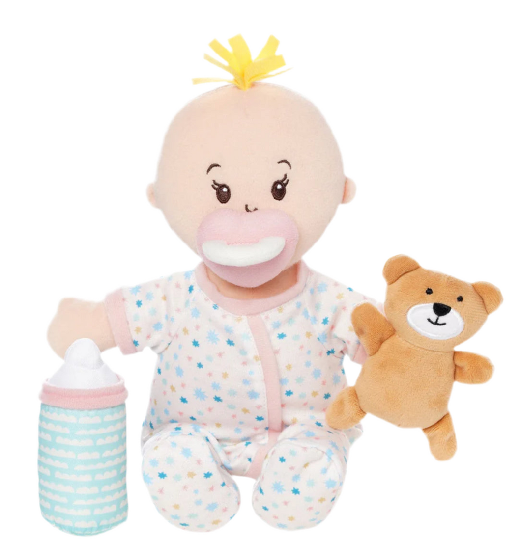 Peach doll with blonde tuft sleepy time set