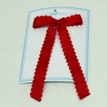 Load image into Gallery viewer, Scalloped Long Tail Bow