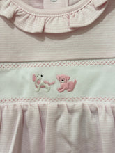 Load image into Gallery viewer, Footie with Pink Puppy Hand Embroidery