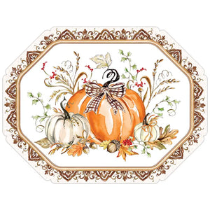 Pumpkin Foliage Brown Chinoiserie Placemat- 10 ct