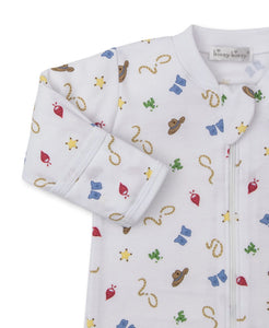 Cowboy Pattern Footie with Zipper