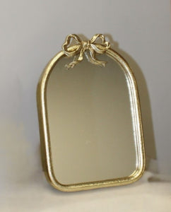 Gold Bow Metal Table Mirror 6x4x9''