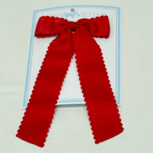 Load image into Gallery viewer, Scalloped Long Tail Bow