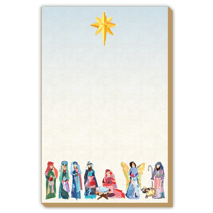 Nativity Scene with Star Large Notepad